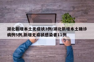 湖北新增本土无症状3例/湖北新增本土确诊病例5例,新增无症状感染者11例