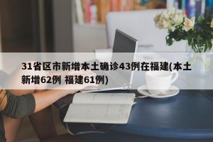 31省区市新增本土确诊43例在福建(本土新增62例 福建61例)
