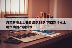 河南新增本土确诊病例29例/河南新增本土确诊病例29例详情